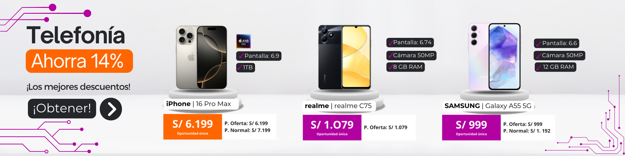 Ofertas en celulares Tingo Online